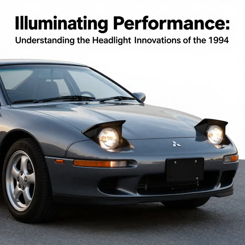The iconic pop-up headlights of the 1994 Mitsubishi 3000GT, a hallmark of the vehicle’s aesthetic innovation.
