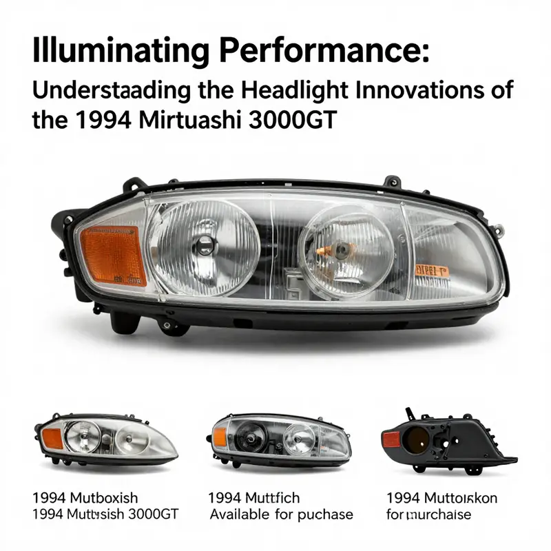 The iconic pop-up headlights of the 1994 Mitsubishi 3000GT, a hallmark of the vehicle’s aesthetic innovation.