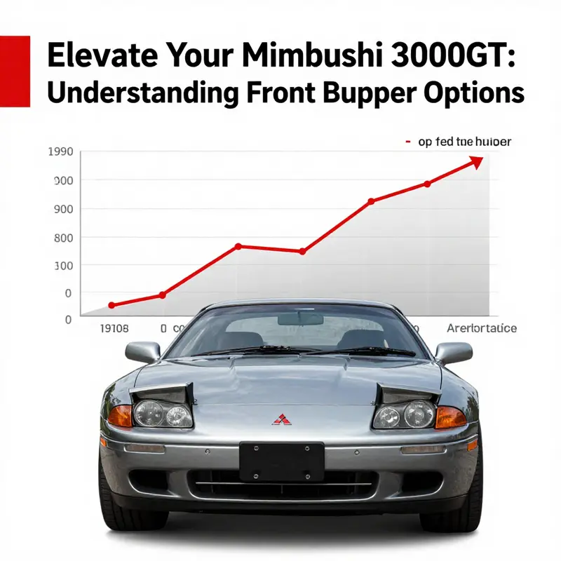 OEM front bumper for the 1998 Mitsubishi 3000GT, highlighting its factory-quality design.