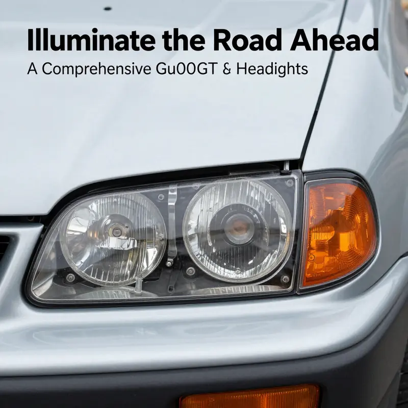 Close-up of the 1999 Mitsubishi 3000GT headlight assembly, highlighting its iconic design and specifications.