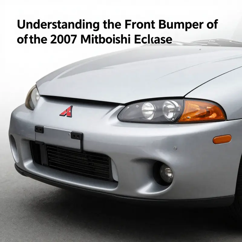 The aerodynamic design and fog light integration of the 2007 Mitsubishi Eclipse front bumper.