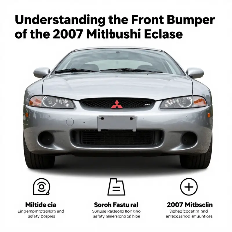 The aerodynamic design and fog light integration of the 2007 Mitsubishi Eclipse front bumper.