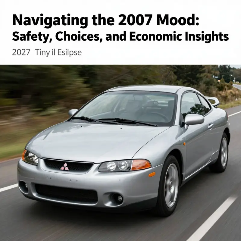 A 2007 Mitsubishi Eclipse driving on a scenic road, emphasizing the vehicle's design and features.