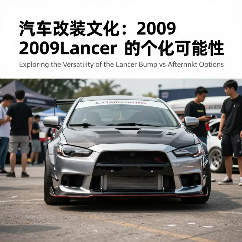A comparison between OEM and aftermarket bumpers for the 2009 Mitsubishi Lancer, highlighting the variety in options.