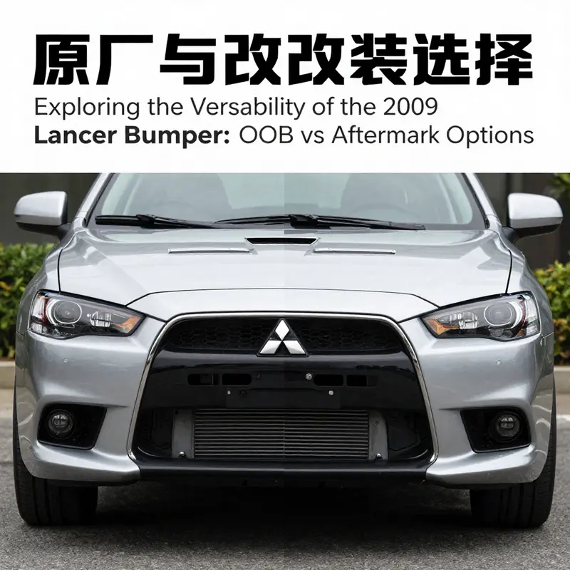 A comparison between OEM and aftermarket bumpers for the 2009 Mitsubishi Lancer, highlighting the variety in options.