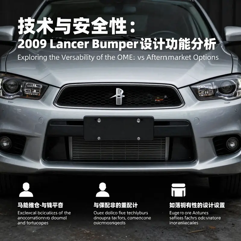 A comparison between OEM and aftermarket bumpers for the 2009 Mitsubishi Lancer, highlighting the variety in options.