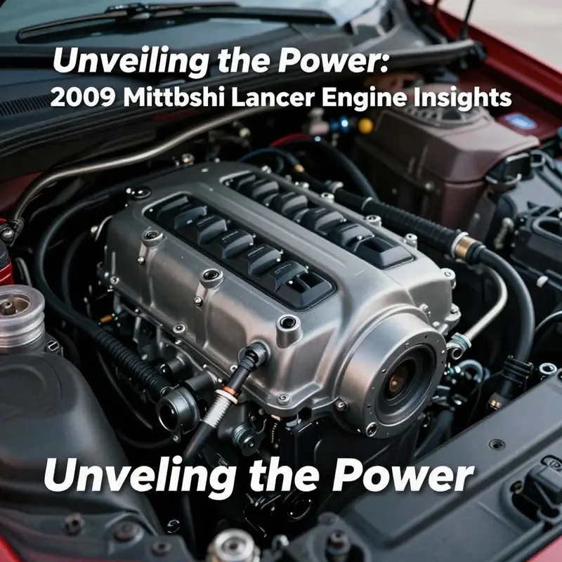 Detailed overview of the 2009 Mitsubishi Lancer engine specifications featuring its four-cylinder layout.