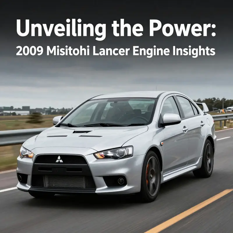Detailed overview of the 2009 Mitsubishi Lancer engine specifications featuring its four-cylinder layout.