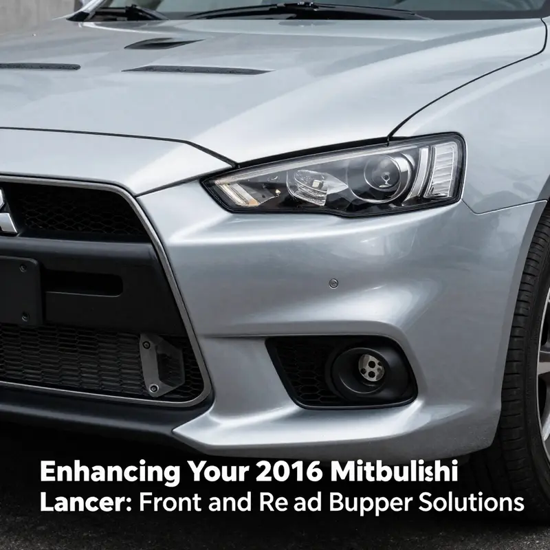 A variety of front and rear bumpers for the 2016 Mitsubishi Lancer showcasing options available in the market.