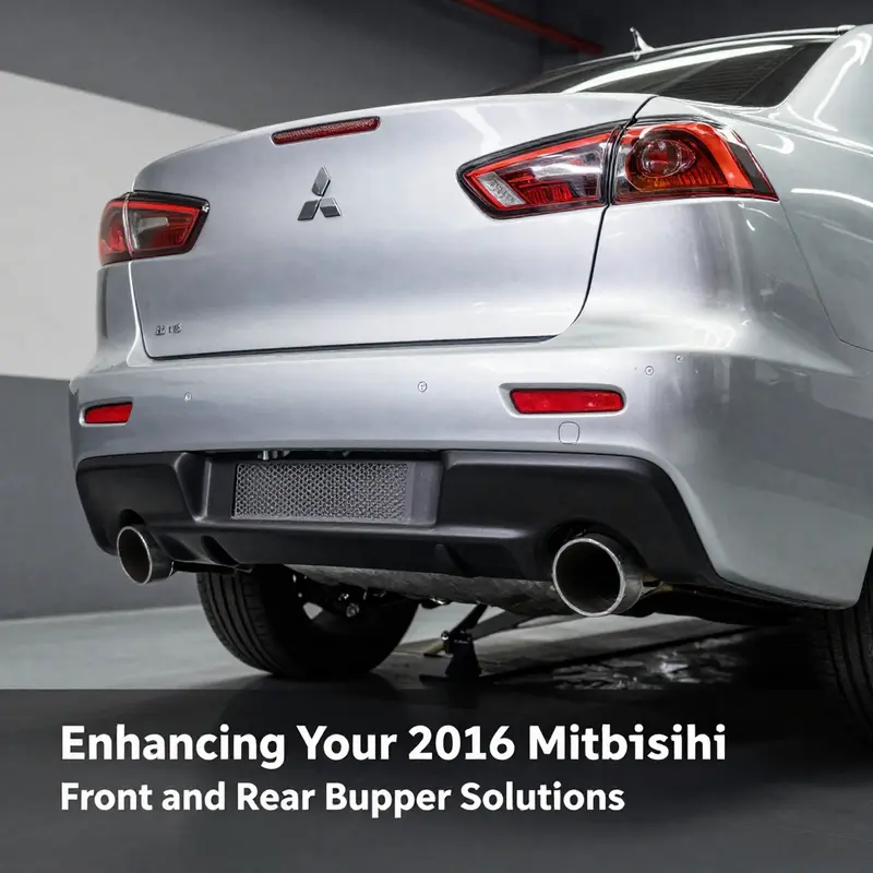 A variety of front and rear bumpers for the 2016 Mitsubishi Lancer showcasing options available in the market.