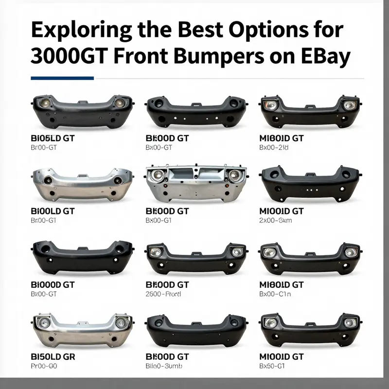 A variety of Mitsubishi 3000GT front bumpers showcasing options available on eBay.