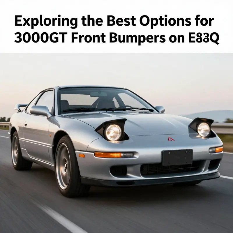 Mitsubishi 3000GT speeding with an emphasis on its sleek design and distinctive front bumper.