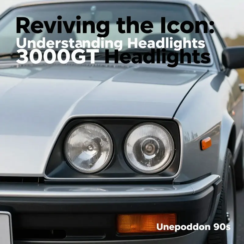 Original pop-up headlights of the Mitsubishi 3000GT demonstrate innovative design and functionality.