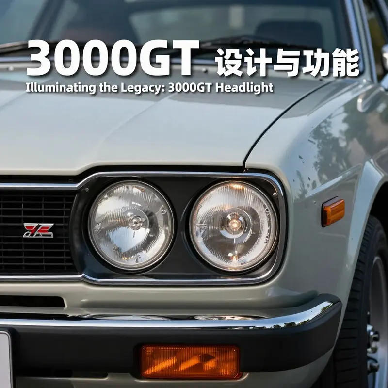 The iconic pop-up headlights of the Mitsubishi 3000GT in action, representing its signature style.