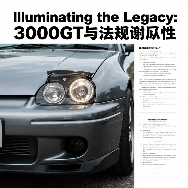 The iconic pop-up headlights of the Mitsubishi 3000GT in action, representing its signature style.