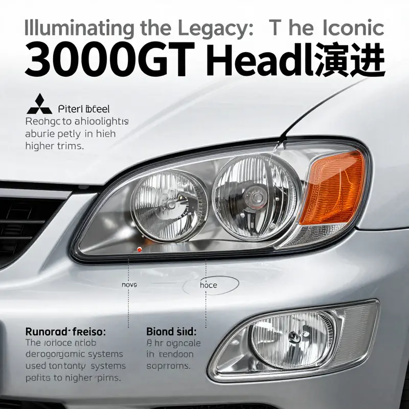 The iconic pop-up headlights of the Mitsubishi 3000GT in action, representing its signature style.