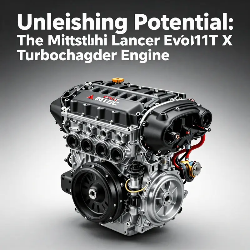 Schematic illustration of the 4B11T turbocharged engine highlighting key components and technology.