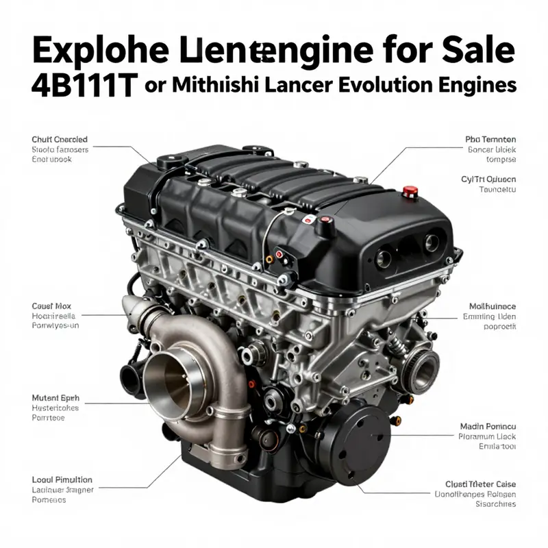 Array of Mitsubishi Lancer Evolution engines emphasizing available options for buyers.