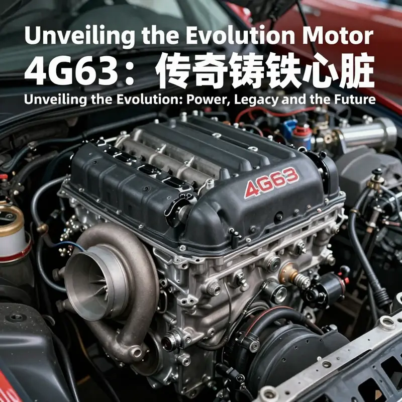The iconic Mitsubishi 4G63 engine, known for its durability and performance in the Evolution series.