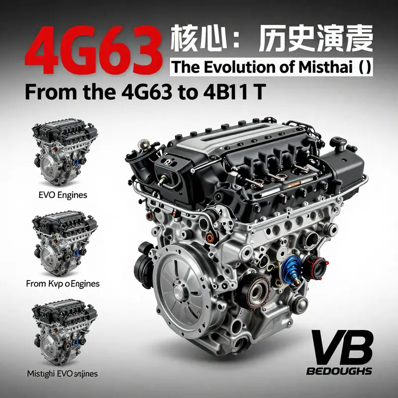 The 4G63 engine, a hallmark of Mitsubishi’s engineering, used in multiple EVO models.
