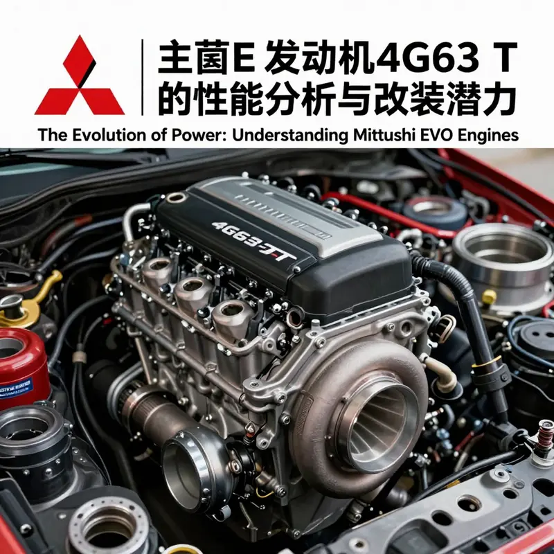 The evolution of Mitsubishi EVO engines through different generations, highlighting key design and technological advancements.