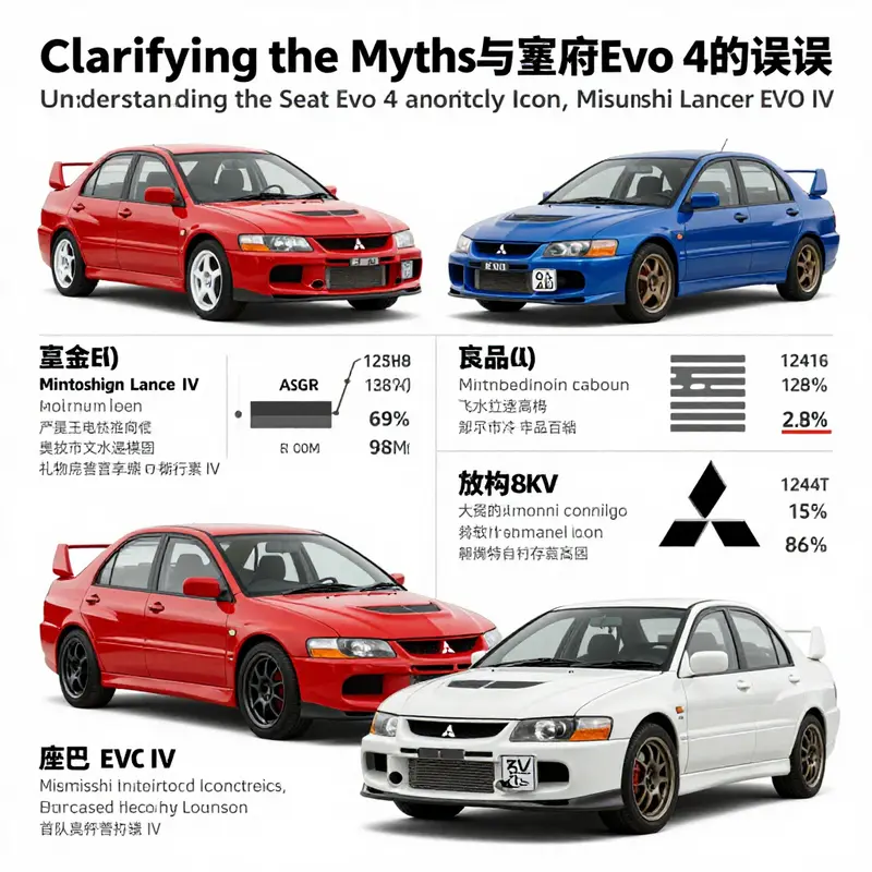 A visual comparison highlighting the distinctions between Mitsubishi’s Lancer EVO IV and the misconceived Seat Evo 4.