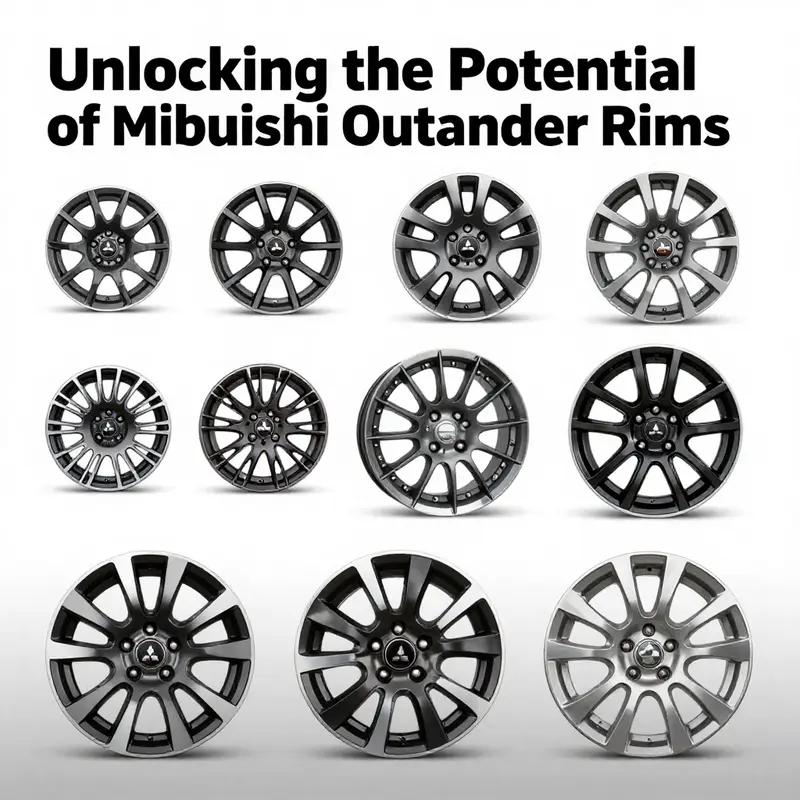 Specifications of OEM Mitsubishi Outlander rims including size, design, and manufacturing details.