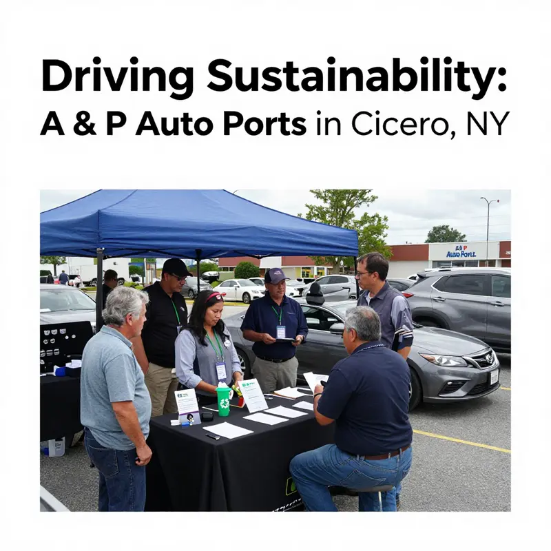 A view of the A & P Auto Parts facility with vehicles being dismantled for reusable parts.
