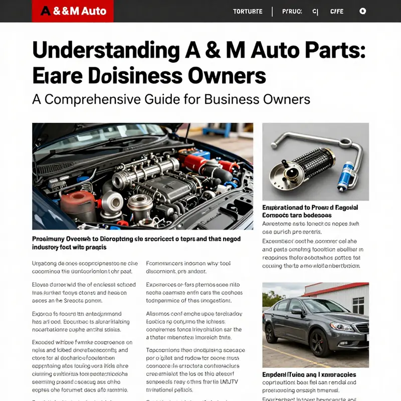 A detailed representation of A & M Auto Parts showing various automotive parts, capturing the essence of the business.