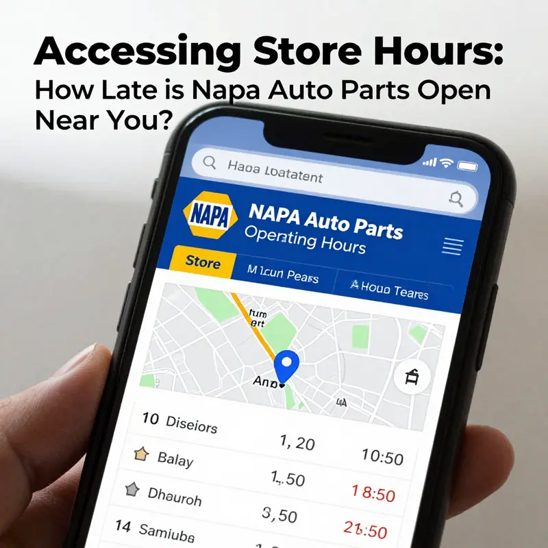 Typical hours of operation at a NAPA Auto Parts store.