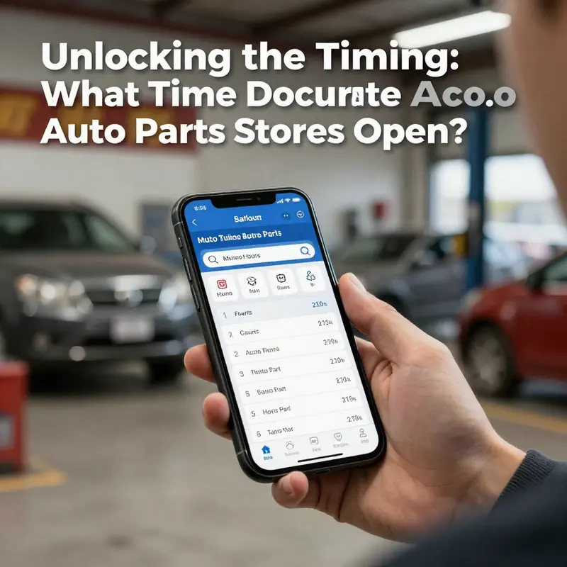 A visual representation of a variety of auto parts stores and their opening times.