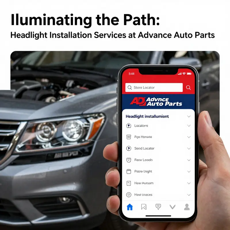 A mechanic expertly installing a headlight at an Advance Auto Parts service center.