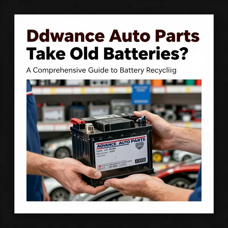 An employee assisting a customer with old battery recycling at Advance Auto Parts.