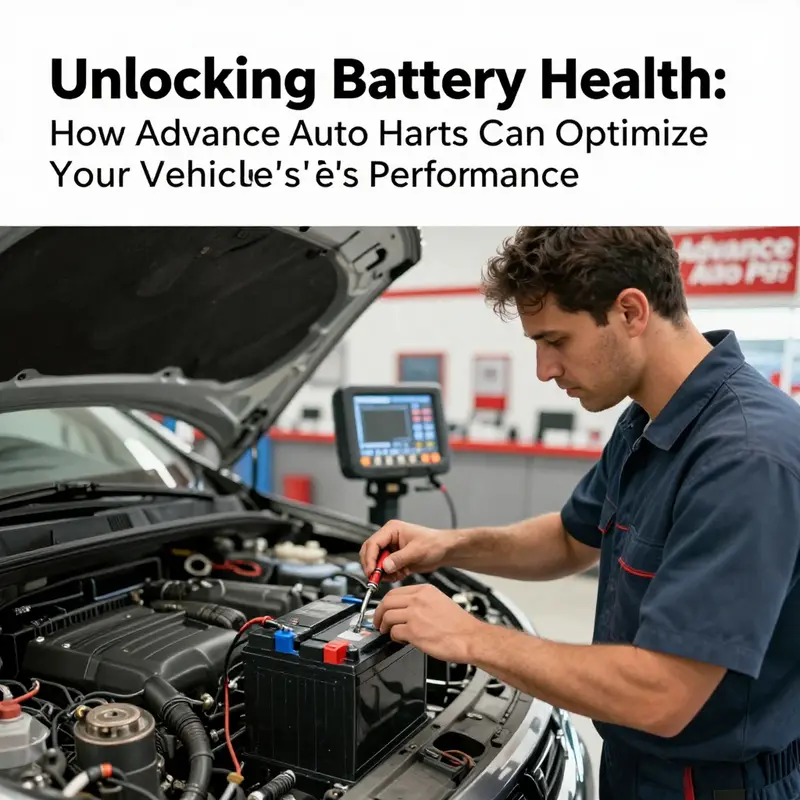 A technician performing a battery test at Advance Auto Parts.