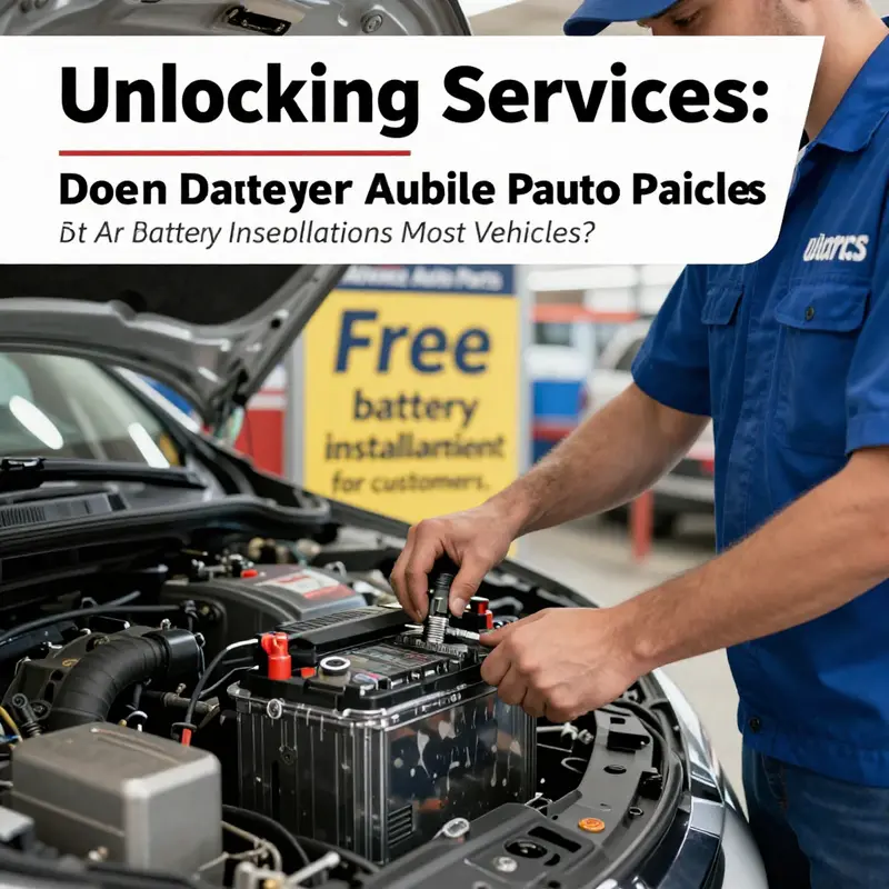 A mechanic at Advance Auto Parts performing a free battery installation.