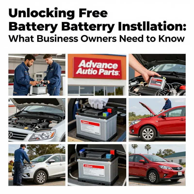A colorful montage of vehicles at Advance Auto Parts receiving battery installations.