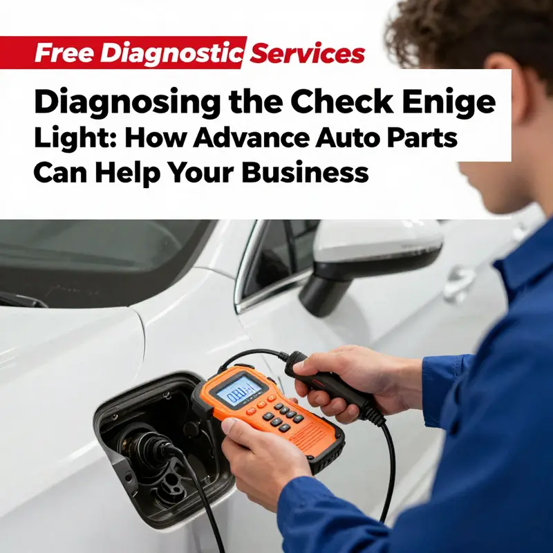 A technician demonstrating the free diagnostic service available at Advance Auto Parts.