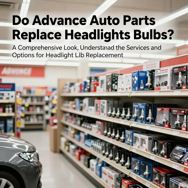 A vibrant auto parts store displaying various automotive headlight bulbs and lighting solutions.
