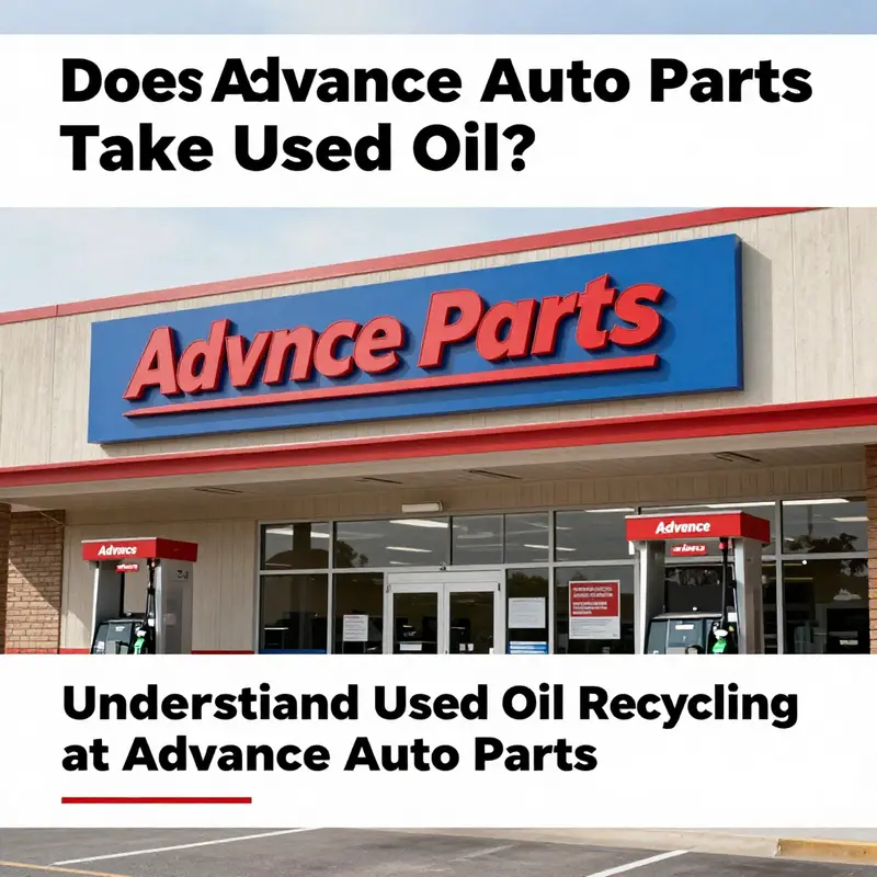 Exterior of an Advance Auto Parts store, highlighting the absence of used oil recycling services.