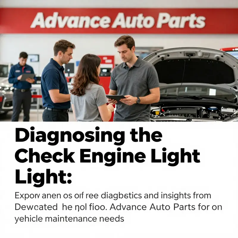 Overview of an Advance Auto Parts store showing customers receiving assistance with vehicle diagnostics.