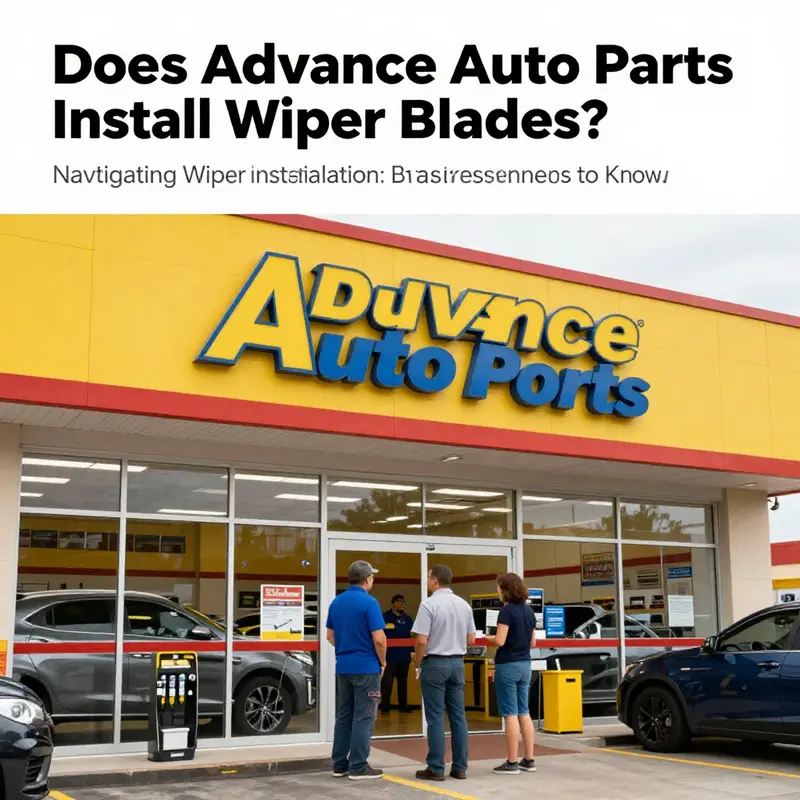 The welcoming exterior of an Advance Auto Parts store where customers can inquire about wiper blade installations.