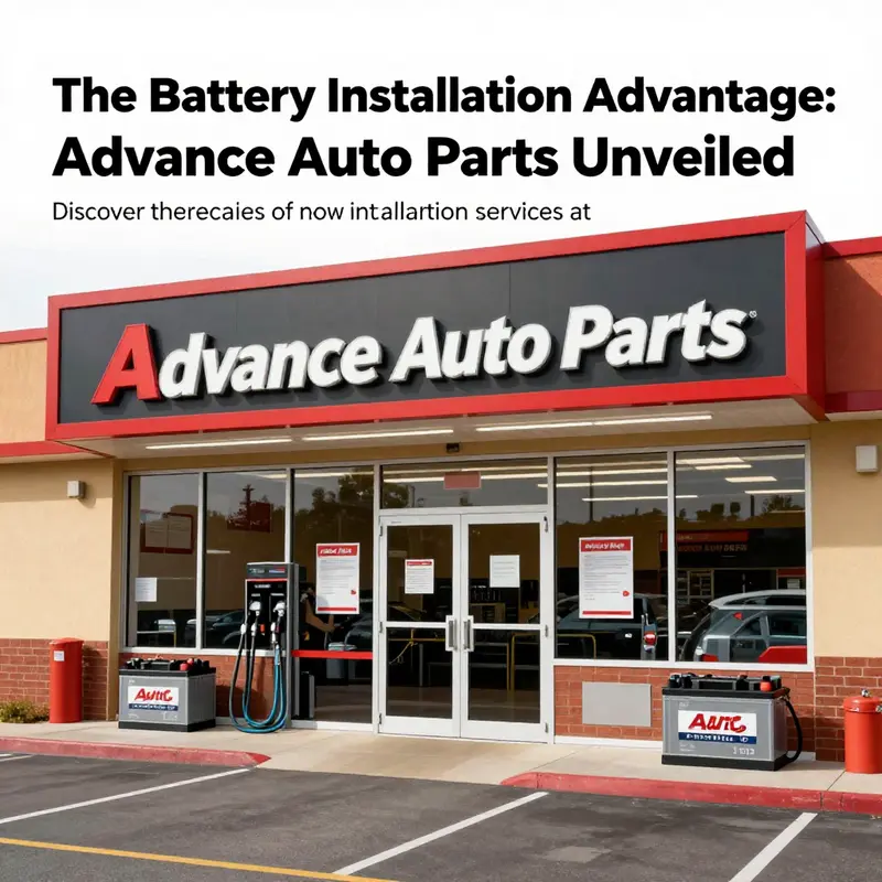 The exterior of an Advance Auto Parts store, highlighting automotive services.