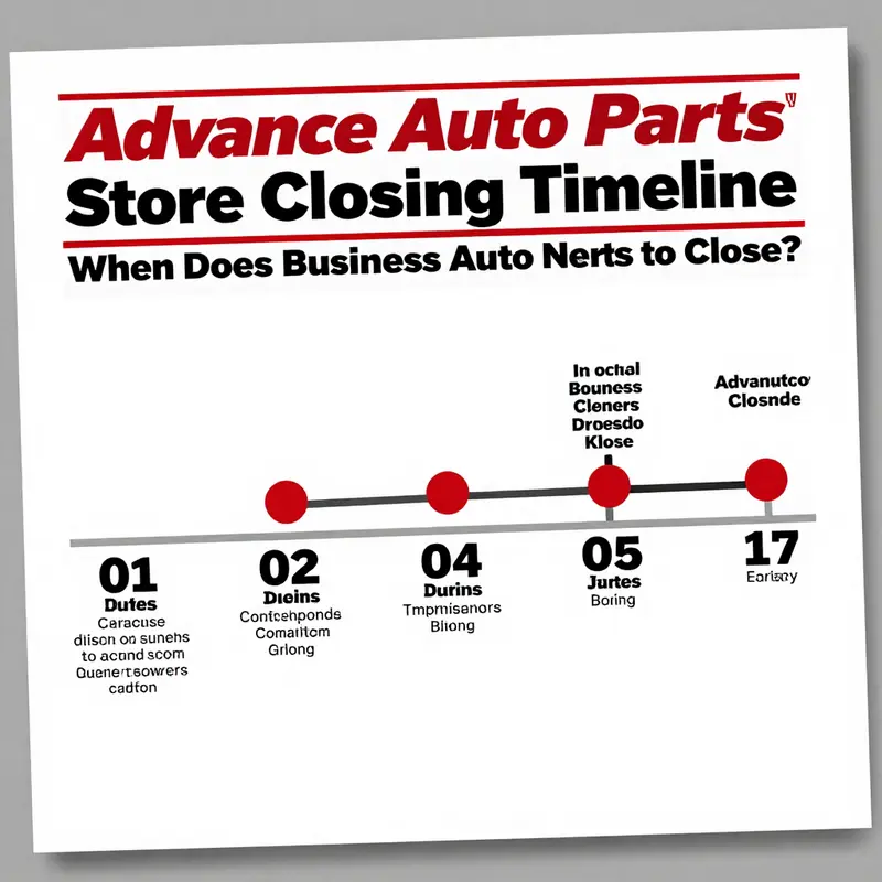 Timeline of the planned store closures by Advance Auto Parts, detailing the expected impact through mid-2025.