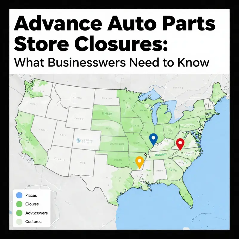 Map showing locations of Advance Auto Parts stores anticipated to close.