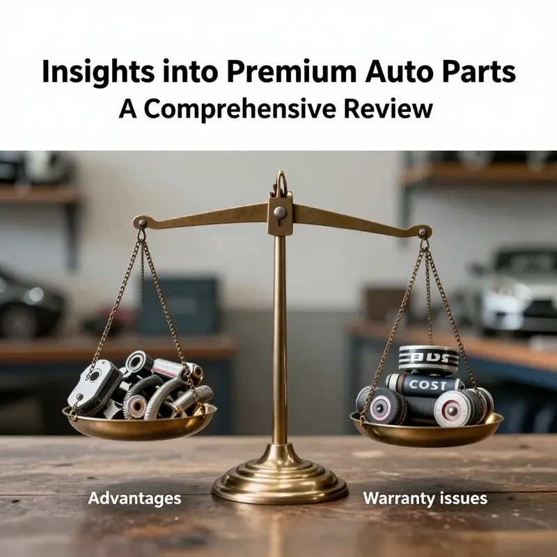 A detailed infographic illustrating various specifications and types of premium auto parts.