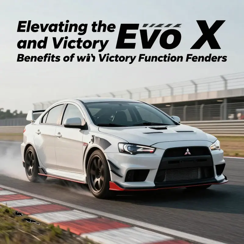 Mitsubishi Evo X with Victory Function fenders, highlighting the aggressive design.
