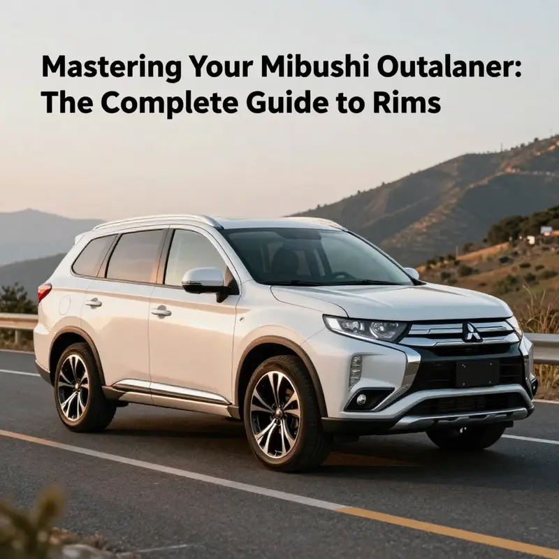 Comparison of factory and aftermarket rims for Mitsubishi Outlander.
