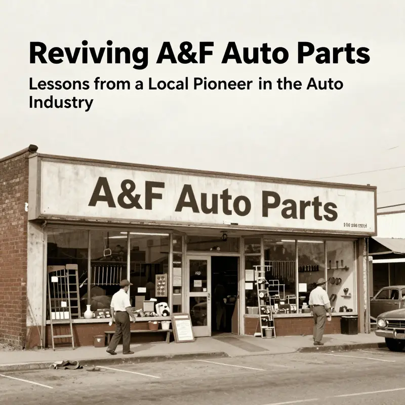 The storefront of A&F Auto Parts during its prime, illustrating its role in the local community.