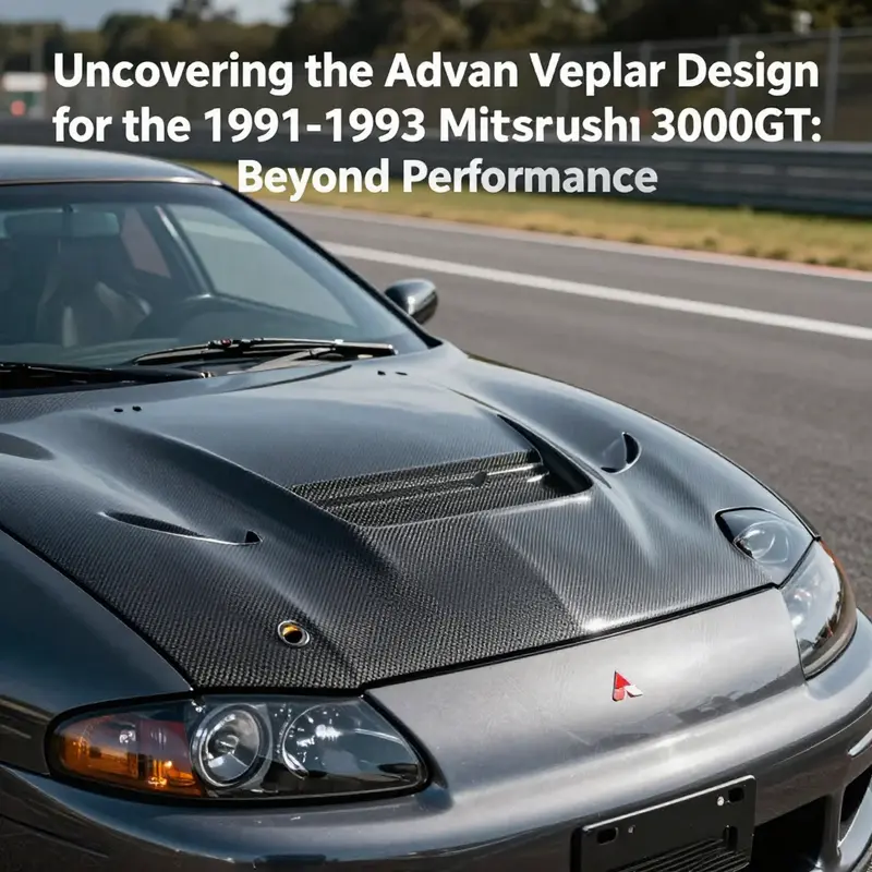 Aftermarket carbon fiber hood highlighting aggressive styling and aerodynamic design.