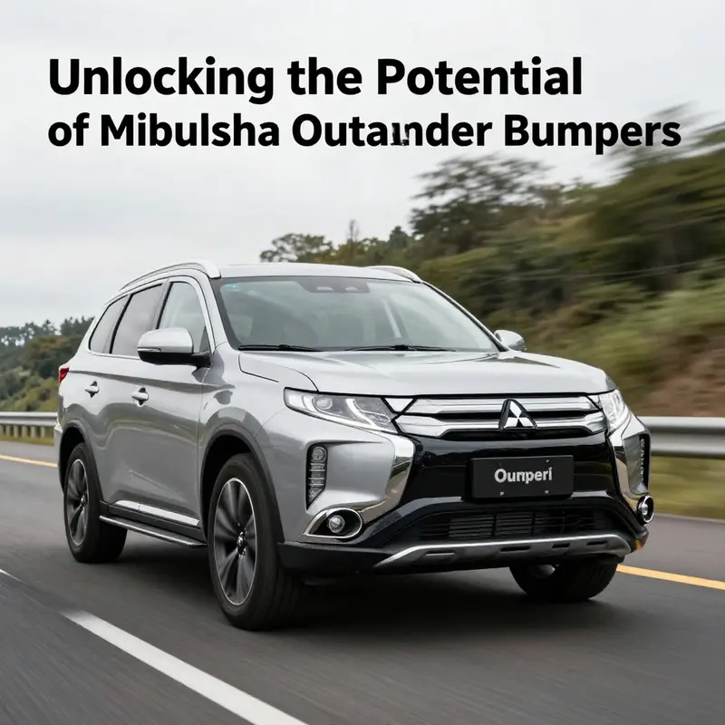 An engineering diagram highlighting the construction materials of the Mitsubishi Outlander 4 bumper.